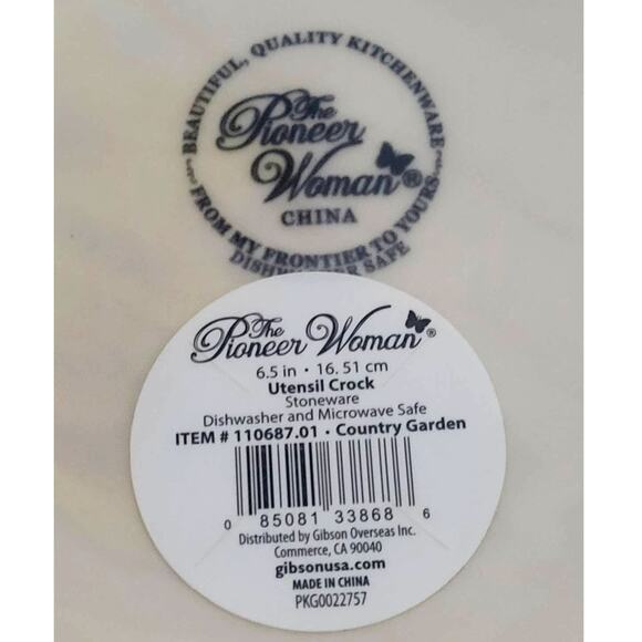 The Red Pioneer Woman Large Utensil Crock Holder Country Garden NWOT - Picture 4 of 5